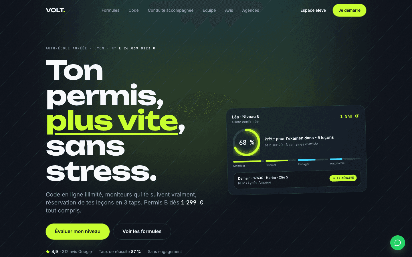 Aperçu du site VOLT