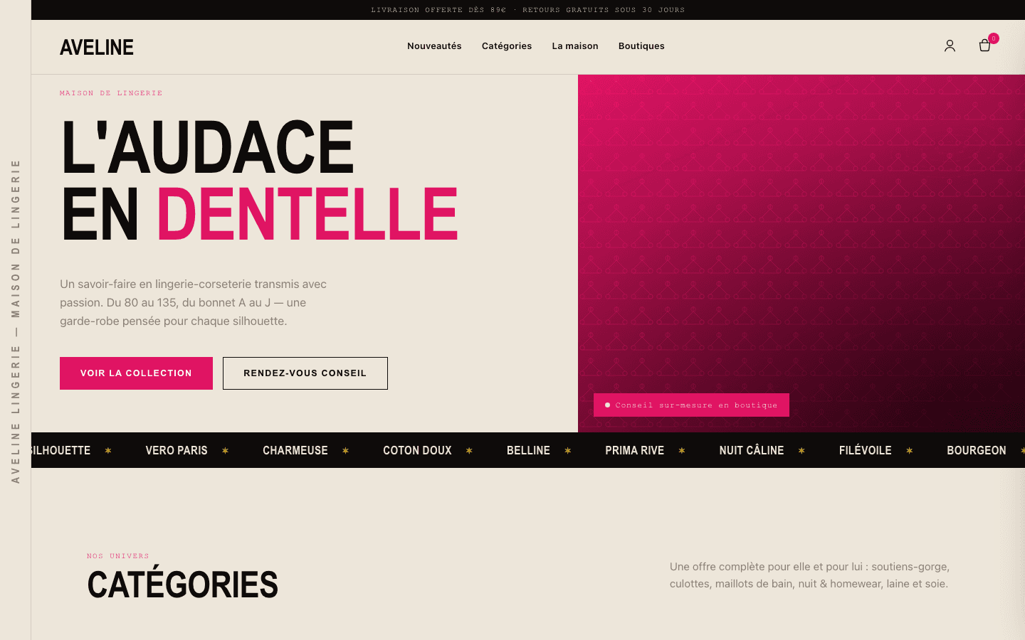 Aperçu du site Aveline