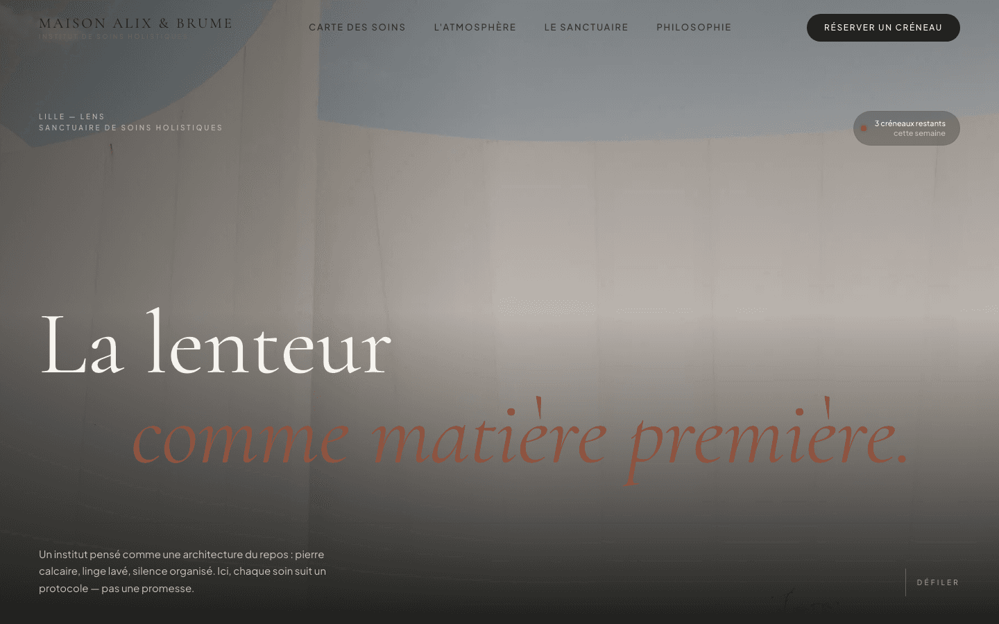 Aperçu du site Maison Alix & Brume