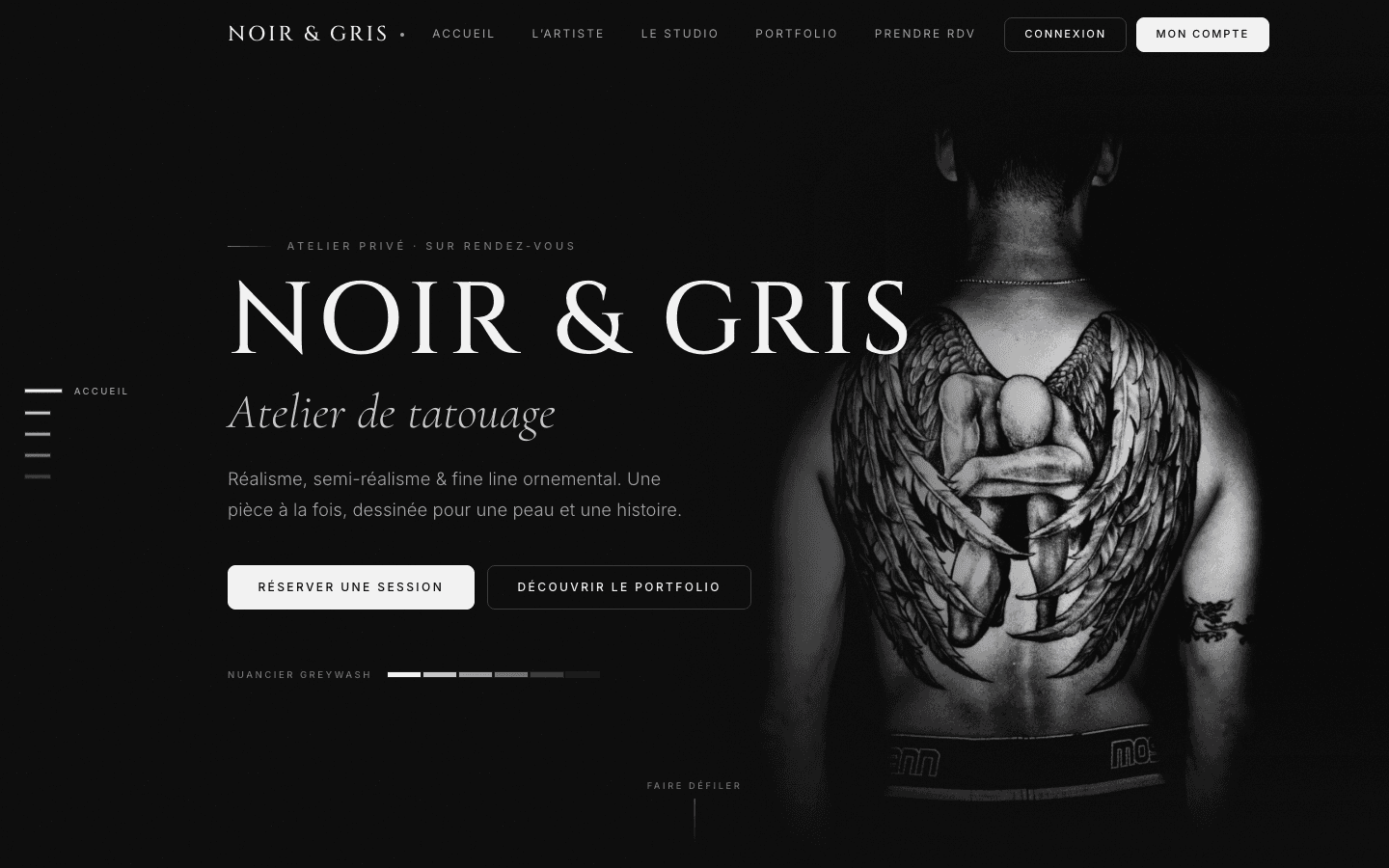 Aperçu du site Noir & Gris